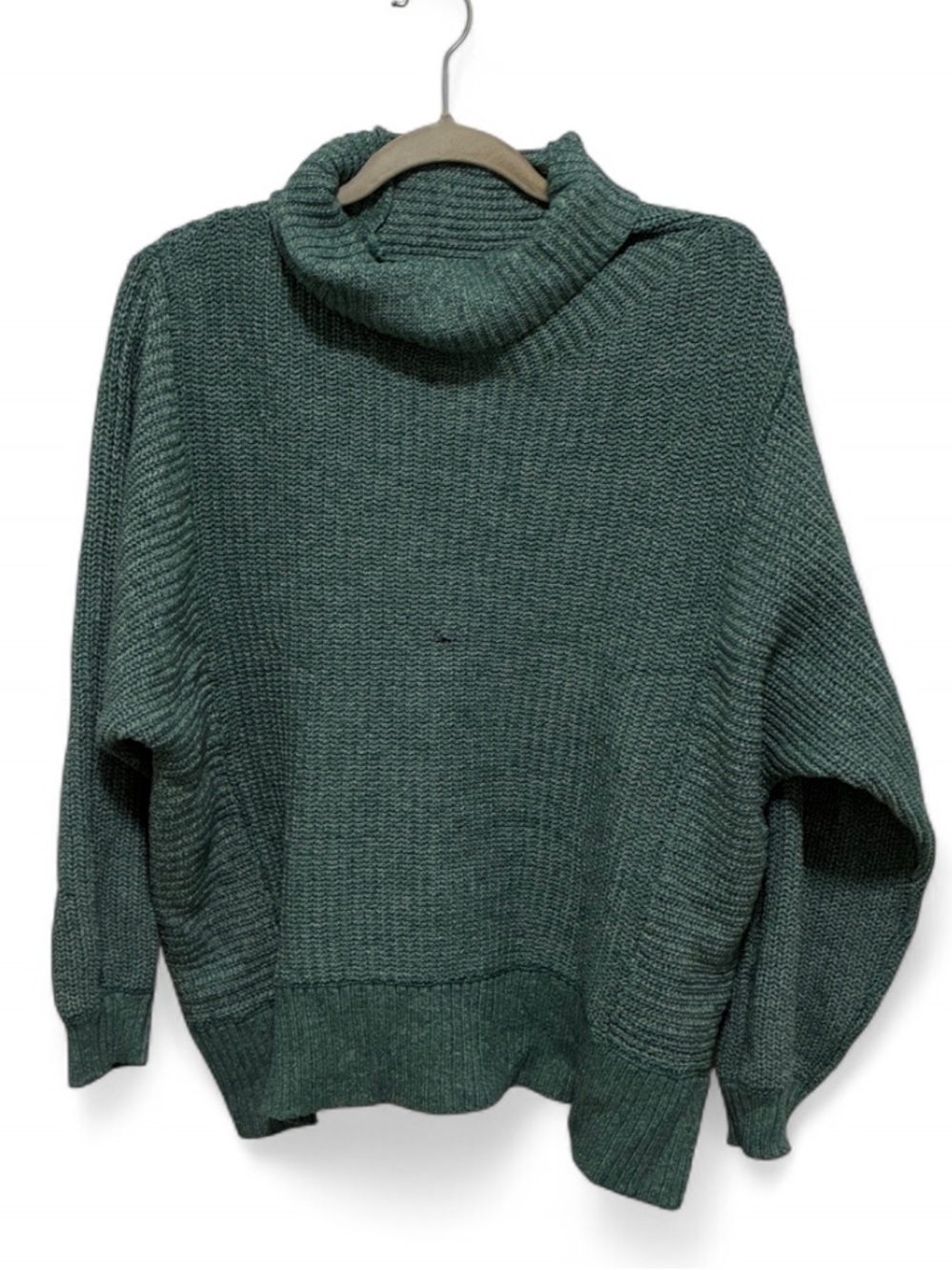 American Eagle Outfitters Green Ribbed Turtleneck Neck Sweater